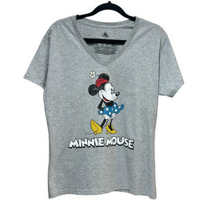 Disney Minnie Mouse Short Sleeve Printed V-Neck  Women's Size xLarge